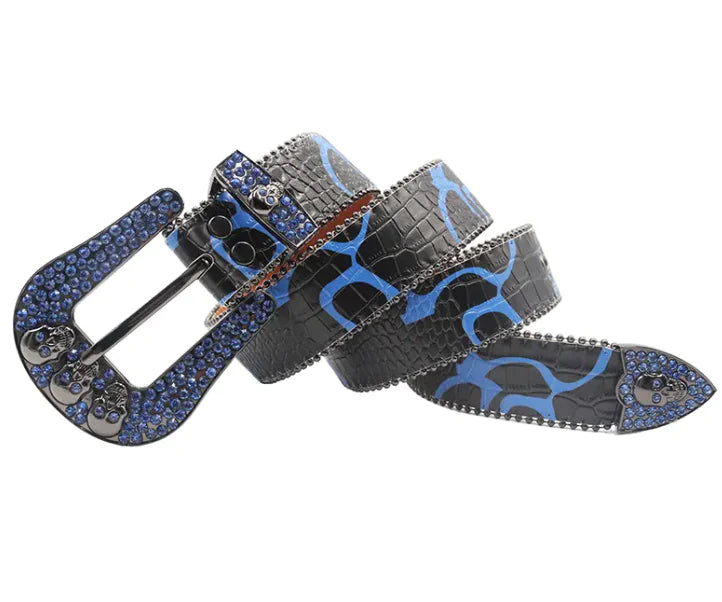 Lychee Aura - Leather Belt with Sparkling Alloy Buckle